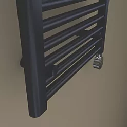 Towelrads Richmond Thermostatic Electric Towel Radiator 1186 x 450mm Black 1365BTU -Towel Radiators Sales Store 108RY A2