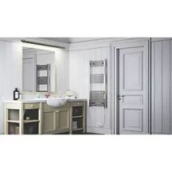 Terma Leo SIM Electric Towel Rail 1200 x 500mm Chrome 1023BTU -Towel Radiators Sales Store 125HR A2