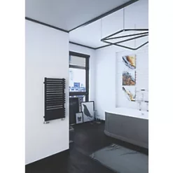 Terma Quadrus Bold Designer Towel Rail 870 x 450mm Black 1810BTU -Towel Radiators Sales Store 146HR A2