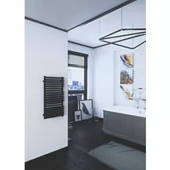 Terma Quadrus Bold One Electric Towel Rail 870 x 450mm Black 2046BTU -Towel Radiators Sales Store 158HR A2