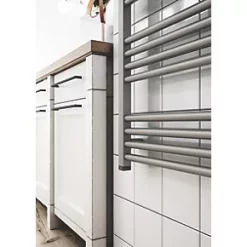 Terma Fiona One Electric Towel Rail 1140 x 480mm Sparkling Gravel 1364BTU -Towel Radiators Sales Store 169HR A3