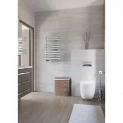 Terma Rolo Towel Designer Towel Rail 755 x 520mm Grey / Silver 1592BTU -Towel Radiators Sales Store 228HR A4