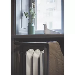 Terma Plain 2-Column Cast Iron Towel Rail 900 x 490mm White / Black 1217BTU -Towel Radiators Sales Store 228RH A5