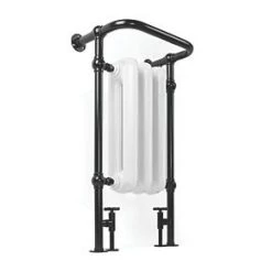 Terma Plain 2-Column Cast Iron Towel Rail 900 x 490mm White / Black 1217BTU
