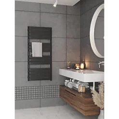 Terma Warp T One Electric Towel Rail 1110 x 500mm Black 2046BTU -Towel Radiators Sales Store 244RH A2