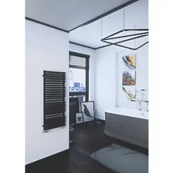 Terma Quadrus Bold Designer Towel Rail 1185 x 450mm Black 2847BTU -Towel Radiators Sales Store 248HR A2