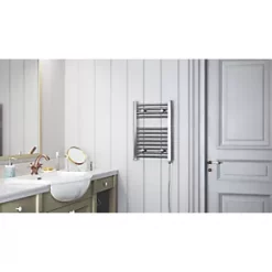 Terma Leo SIM Electric Towel Rail 600 x 400mm Chrome 512BTU -Towel Radiators Sales Store 249HR A3
