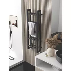 Terma Stand Heated Towel Rail 1150 x 400mm Grey 2097BTU -Towel Radiators Sales Store 356RH A4
