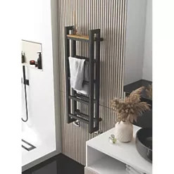 Terma Stand Heated Towel Rail 1150 x 400mm Grey 2097BTU -Towel Radiators Sales Store 356RH A5
