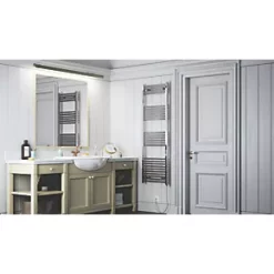 Terma Leo SIM Electric Towel Rail 1600 x 500mm Chrome 1705BTU -Towel Radiators Sales Store 416HR A2