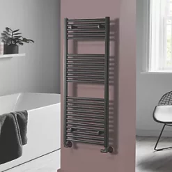 Towelrads Pisa Premium Towel Radiator 1200 x 500mm Black 1952BTU