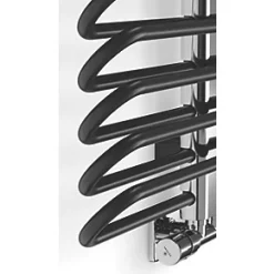 Terma Michelle Designer Towel Rail 1200 x 500mm Black / Chrome 2460BTU -Towel Radiators Sales Store 438HR A2