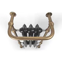 Terma Plain 2-Column Cast Iron Towel Rail 900 x 490mm Black / Brass 1217BTU -Towel Radiators Sales Store 443RH A3