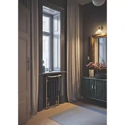 Terma Plain 2-Column Cast Iron Towel Rail 900 x 490mm Black / Brass 1217BTU -Towel Radiators Sales Store 443RH A4