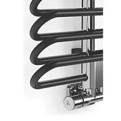 Terma Michelle Designer Towel Rail 780 x 400mm Black / Chrome 1244BTU -Towel Radiators Sales Store 450HR A2