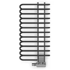 Terma Michelle Designer Towel Rail 780 x 400mm Black / Chrome 1244BTU