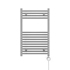 Terma Leo Electric Towel Rail with Fixed Element 800 x 500mm Chrome 409BTU -Towel Radiators Sales Store 492RH A1