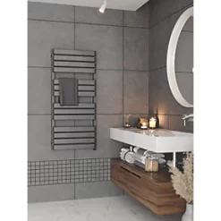 Terma Warp T One Electric Towel Rail 1110 x 500mm Grey 2046BTU 10 Terma Warp T One Electric Towel Rail 1110 x 500mm Grey 2046BTU -Towel Radiators Sales Store 495RH A2