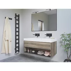 Terma Easy Heated Towel Rail 1600 x 200mm Black 1071BTU -Towel Radiators Sales Store 549RH A2