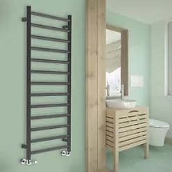 Terma Crystal Designer Towel Warmer 1560 x 500mm Grey / Silver 1778BTU -Towel Radiators Sales Store 563HR A2