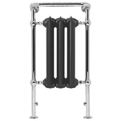 Terma Plain 2-Column Cast Iron Designer Towel Rail 900 x 490mm Black 1217BTU