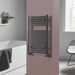 Towelrads Pisa Premium Towel Radiator 800 x 500mm Black 1307BTU