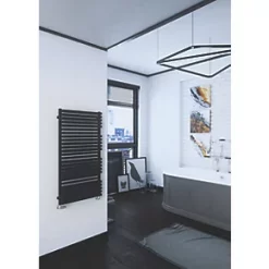 Terma Quadrus Bold Designer Towel Rail 1185 x 600mm Black 3795BTU -Towel Radiators Sales Store 613HR A2