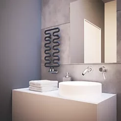 Terma Aire Designer Towel Rail 621 x 300mm Slate Grey 563BTU -Towel Radiators Sales Store 622HR A3