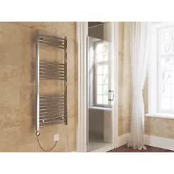 Terma Leo MEG Electric Towel Rail 1200 x 500mm Chrome 1023BTU -Towel Radiators Sales Store 625HR A2