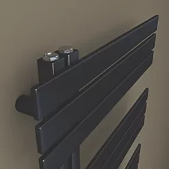 Towelrads Cobham Designer Towel Radiator 1200 x 500mm Black 1697BTU -Towel Radiators Sales Store 652RY A2