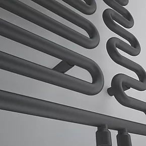 Terma Swale Designer Towel Rail 1244 x 465mm Black 1747BTU 4 Terma Swale Designer Towel Rail 1244 x 465mm Black 1747BTU - Image 2