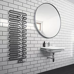 Terma Swale Designer Towel Rail 1244 x 465mm Black 1747BTU 6 Terma Swale Designer Towel Rail 1244 x 465mm Black 1747BTU - Image 4