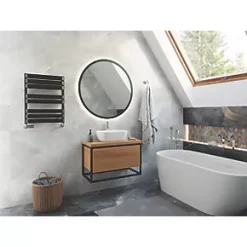 Terma Warp T Bold Designer Towel Rail 655 x 500mm Black 1569BTU -Towel Radiators Sales Store 677RH A2