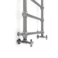 Terma Retro Designer Towel Rail 1170 x 504mm Grey / Silver 1051BTU -Towel Radiators Sales Store 745HR A2