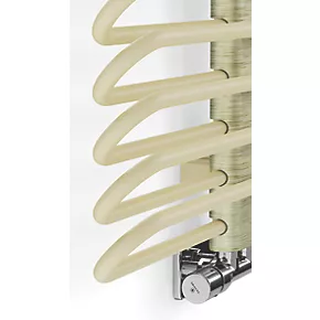 Terma Michelle Designer Towel Rail 1200 x 500mm Cream / Brass 2460BTU 5 Terma Michelle Designer Towel Rail 1200 x 500mm Cream / Brass 2460BTU - Image 3