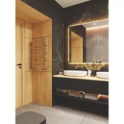 Terma Alex One Electric Towel Rail 760 x 500mm Brass 1364BTU -Towel Radiators Sales Store 759RH A2