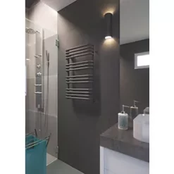 Terma Alex One Electric Towel Rail 760 x 500mm Grey 1364BTU -Towel Radiators Sales Store 844HR A2