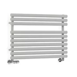 Terma Rolo Towel Designer Towel Rail 590 x 900mm Grey / Silver 2002BTU -Towel Radiators Sales Store 906HR A1