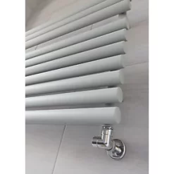 Terma Rolo Towel Designer Towel Rail 590 x 900mm Grey / Silver 2002BTU -Towel Radiators Sales Store 906HR A5