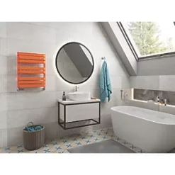 Terma Warp T Bold Designer Towel Rail 655 x 500mm Orange 1569BTU -Towel Radiators Sales Store 914RH A2