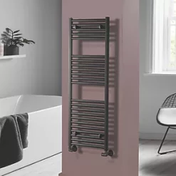 Towelrads Pisa Premium Towel Radiator 1200 x 400mm Black 1607BTU
