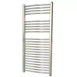 Flomasta Curved Electric Towel Radiator 1100 x 500mm Chrome 853BTU